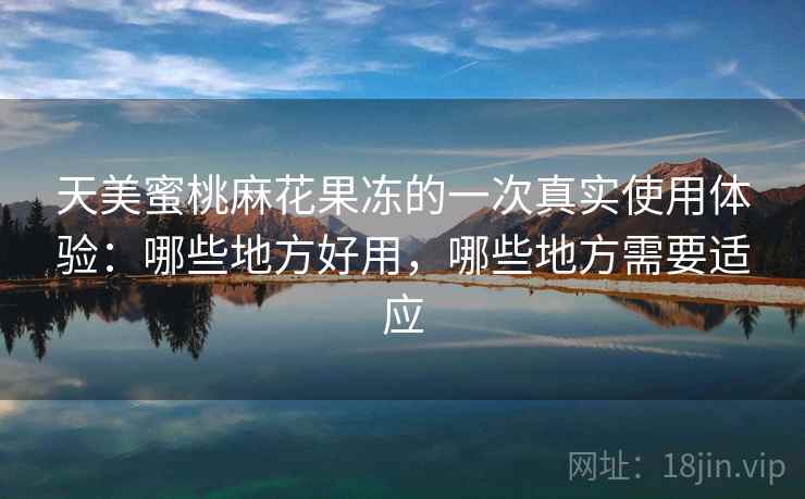 天美蜜桃麻花果冻的一次真实使用体验：哪些地方好用，哪些地方需要适应