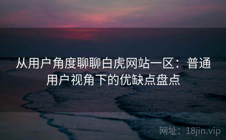 从用户角度聊聊白虎网站一区：普通用户视角下的优缺点盘点