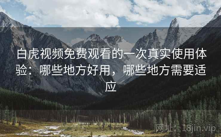 白虎视频免费观看的一次真实使用体验：哪些地方好用，哪些地方需要适应